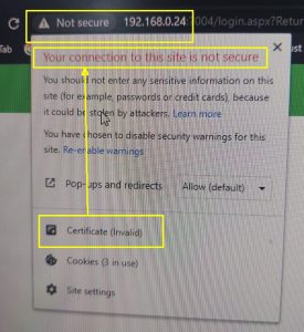 Chrome Error when IP Address SAN value is not correct